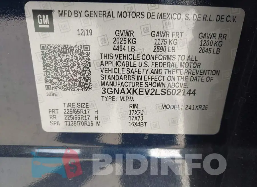 3GNAXKEV2LS602144 Photo# 9
