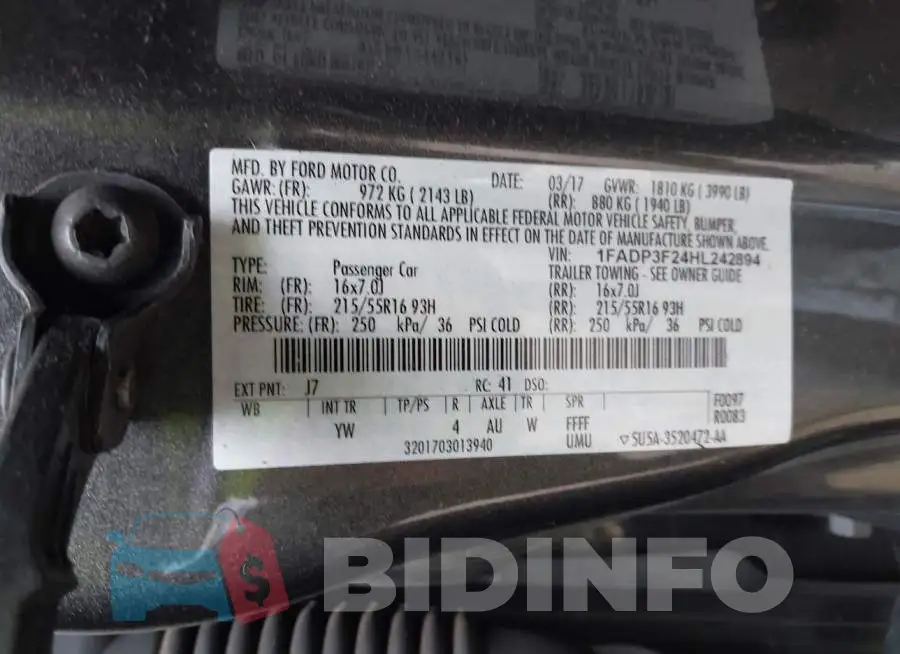 1FADP3F24HL242894 Photo# 9