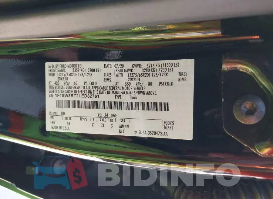 1FT8W3BT2LED82761 Photo# 8