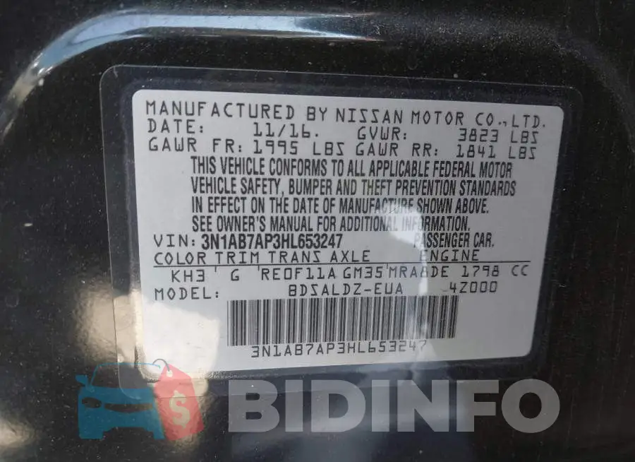 3N1AB7AP3HL653247 Photo# 9