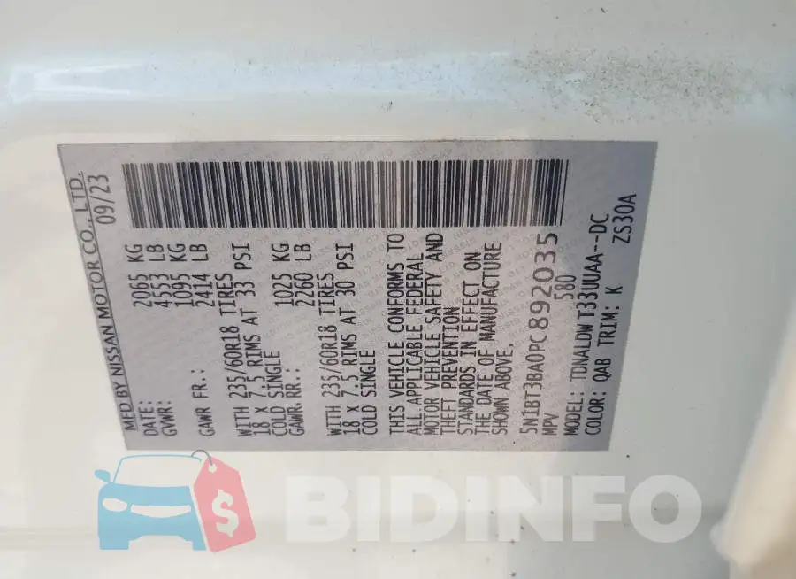 5N1BT3BA0PC892035 Photo# 9