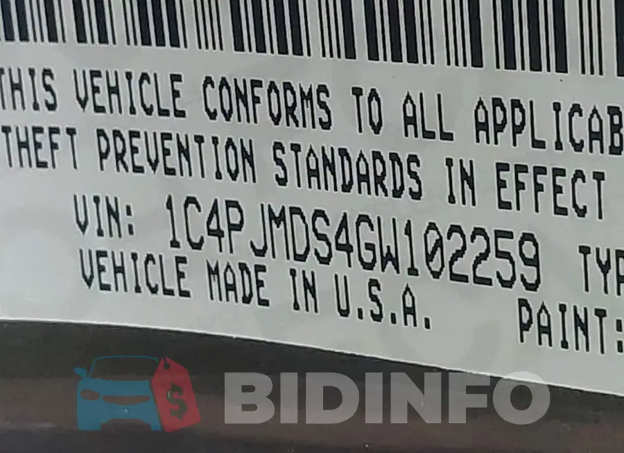 1C4PJMDS4GW102259 Photo# 9