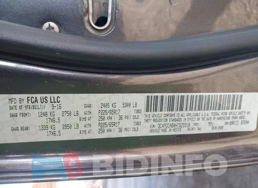 3C4PDCAB0HT525918 Photo# 9