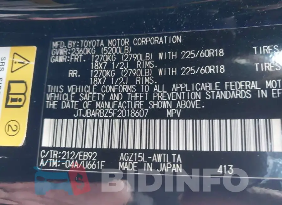JTJBARBZ5F2018607 Photo# 9
