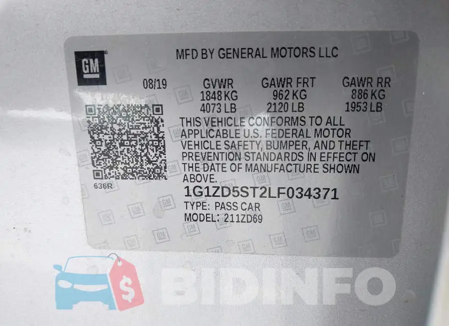 1G1ZD5ST2LF034371 Photo# 9
