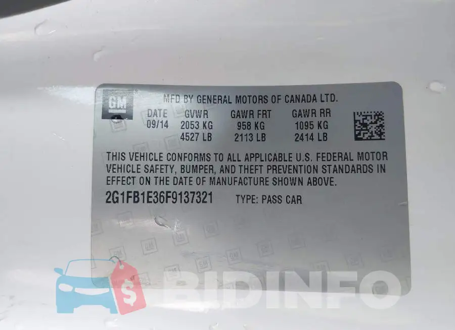 2G1FB1E36F9137321 Photo# 9