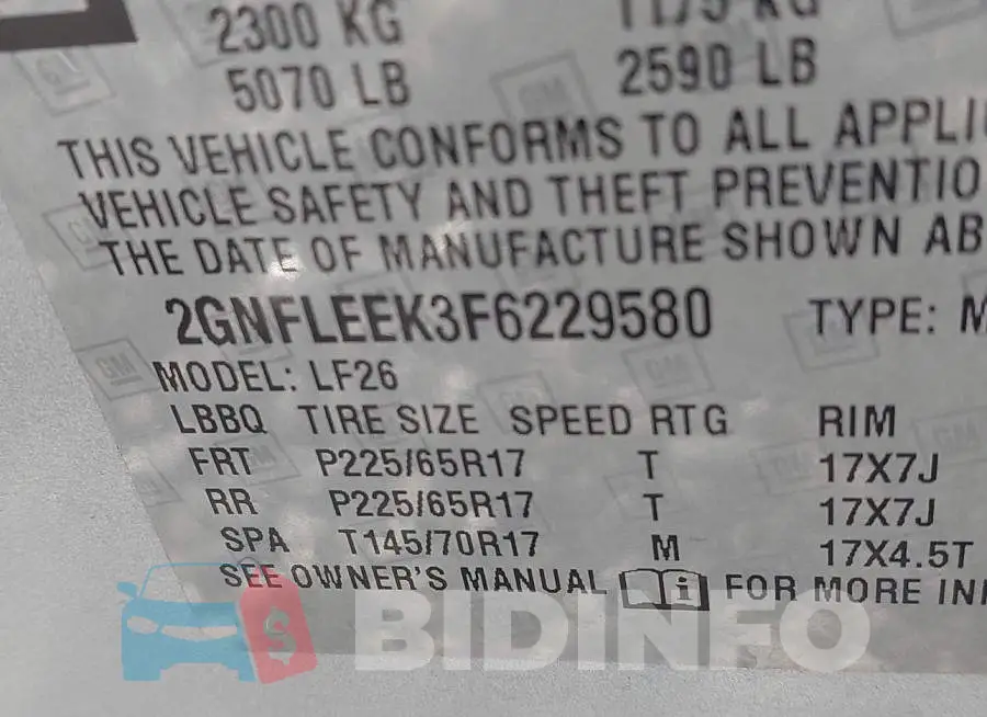 2GNFLEEK3F6229580 Photo# 9