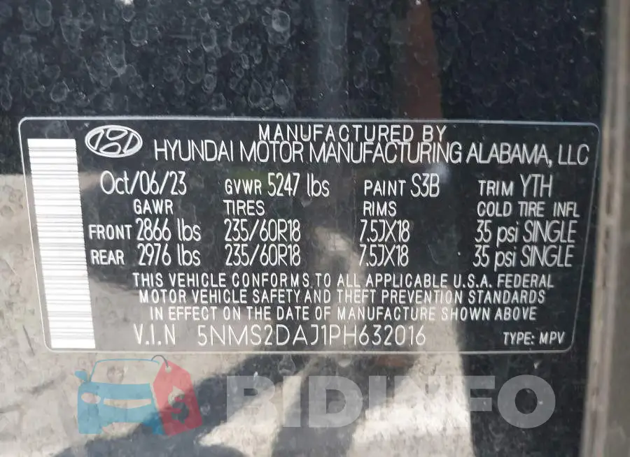 5NMS2DAJ1PH632016 Photo# 9