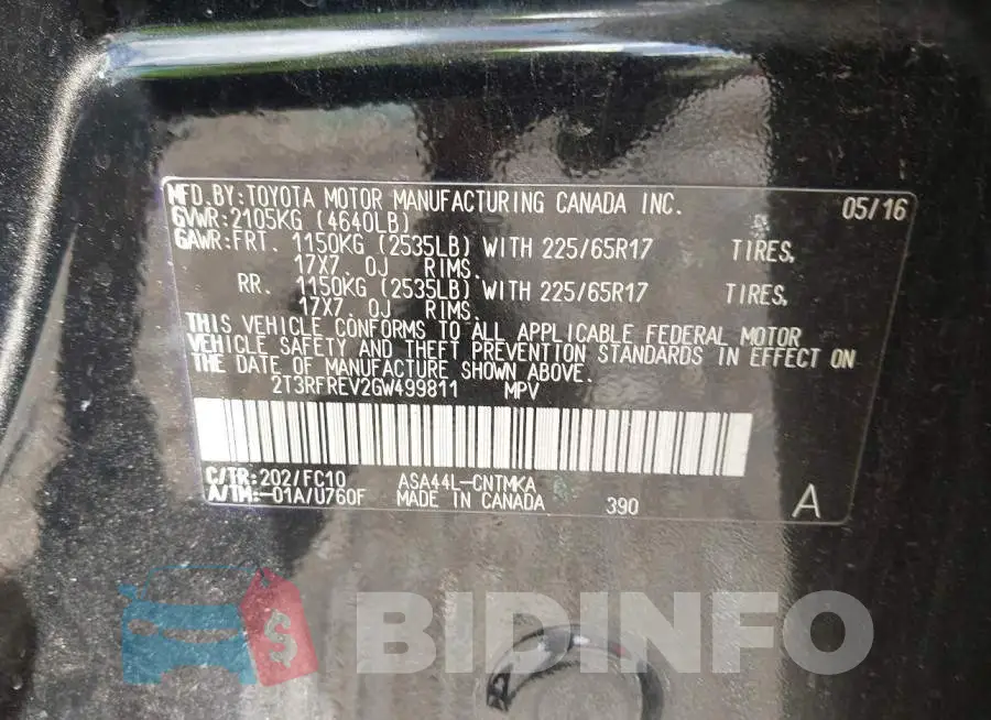 2T3RFREV2GW499811 Photo# 9