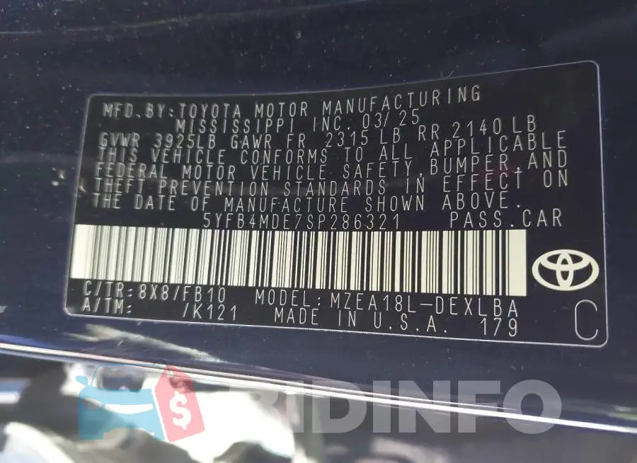 5YFB4MDE7SP286321 Photo# 9