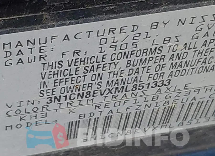 3N1CN8EVXML851333 Photo# 9