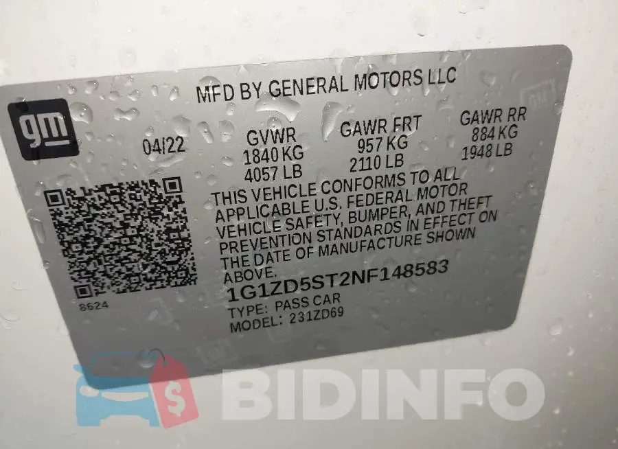1G1ZD5ST2NF148583 Photo# 9