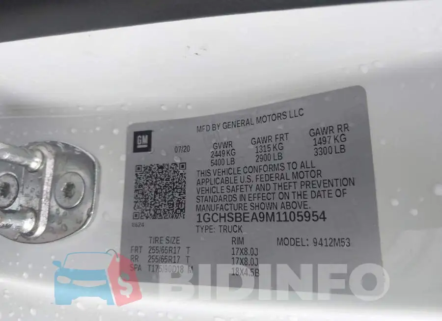 1GCHSBEA9M1105954 Photo# 9