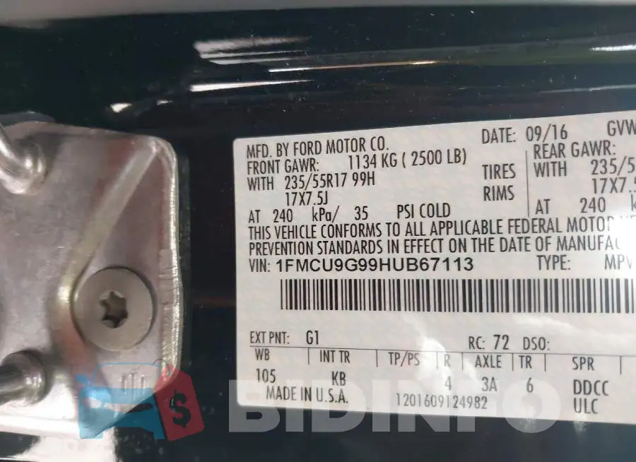 1FMCU9G99HUB67113 Photo# 9