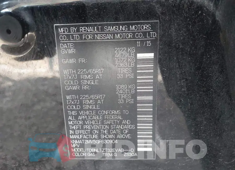 KNMAT2MV5GP630904 Photo# 9