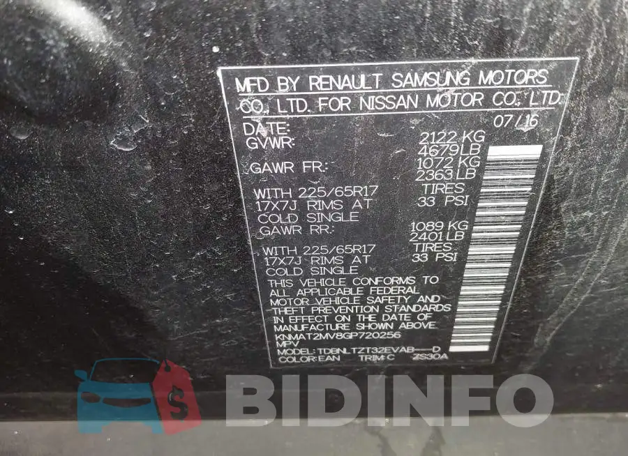 KNMAT2MV8GP720256 Photo# 9