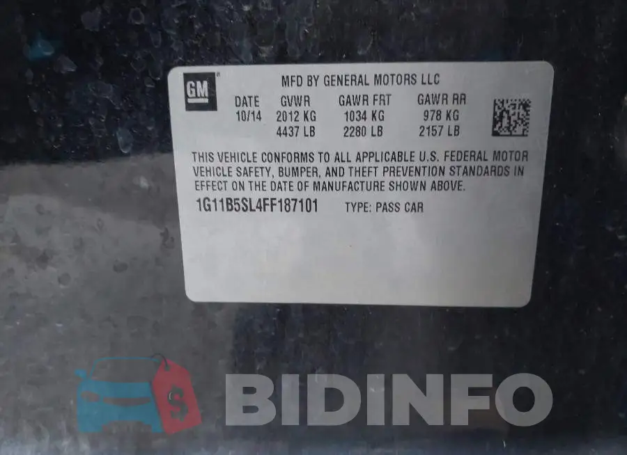 1G11B5SL4FF187101 Photo# 9