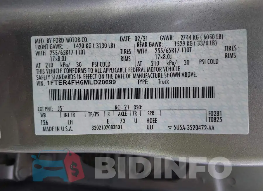 1FTER4FH6MLD20699 Photo# 9