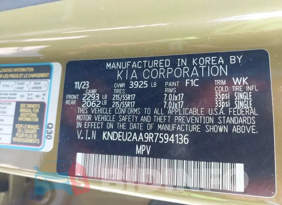 KNDEU2AA9R7594136 Photo# 9