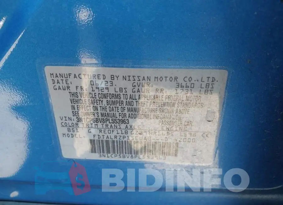 3N1CP5BV8PL553963 Photo# 9