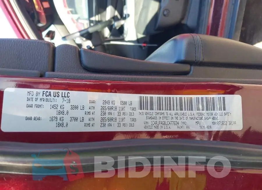 1C4RJFAG8JC477634 Photo# 9
