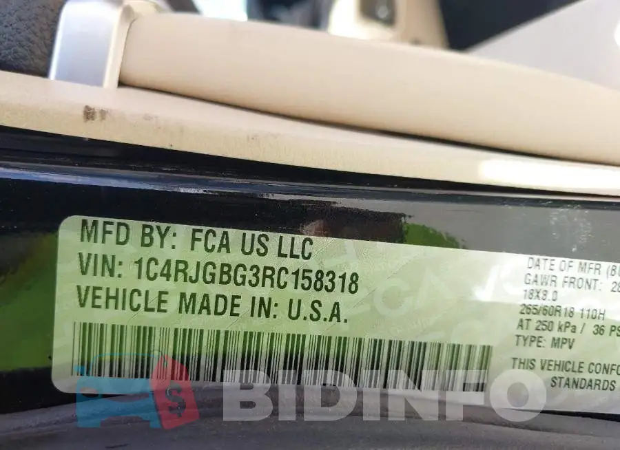 1C4RJGBG3RC158318 Photo# 9