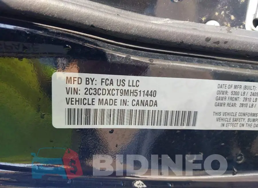 2C3CDXCT9MH511440 Photo# 9