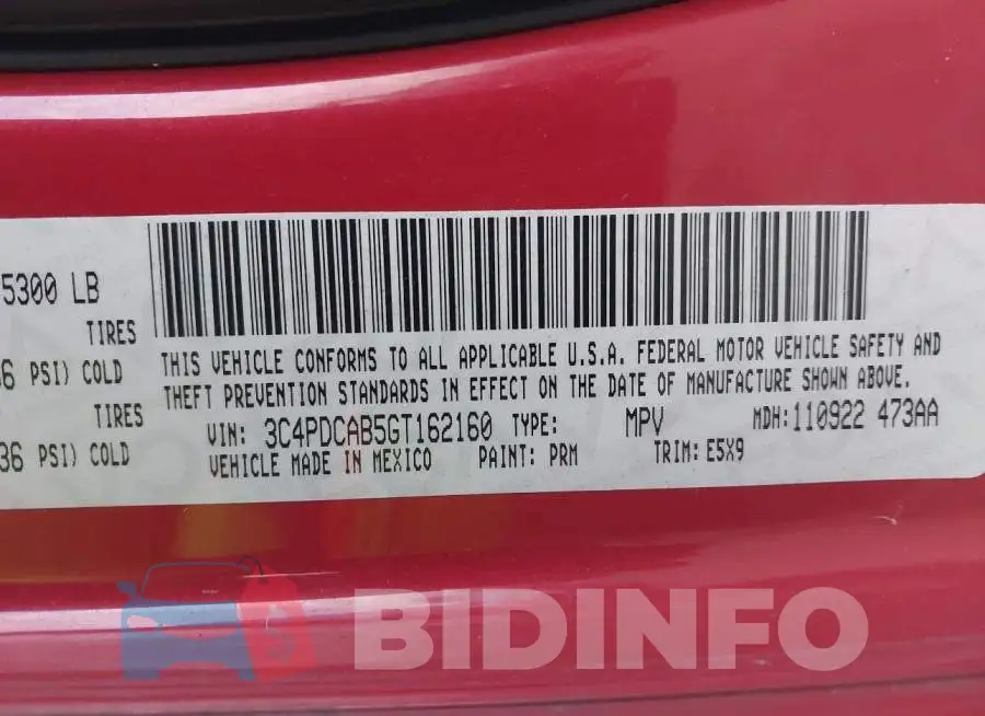 3C4PDCAB5GT162160 Photo# 9
