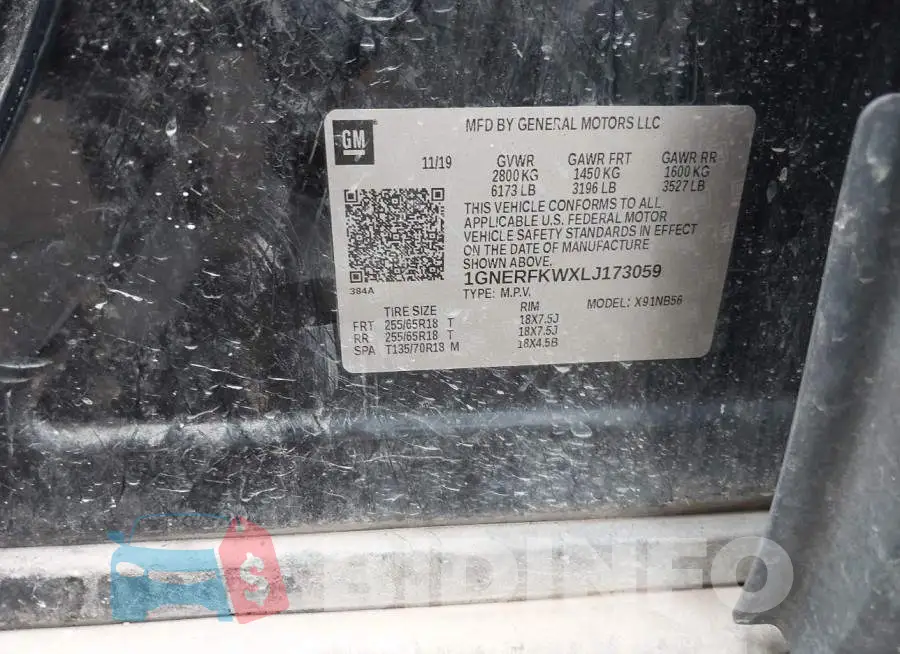 1GNERFKWXLJ173059 Photo# 9