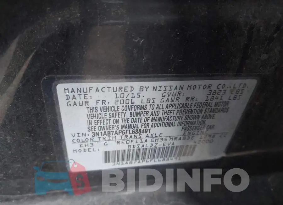 3N1AB7AP6FL688491 Photo# 9