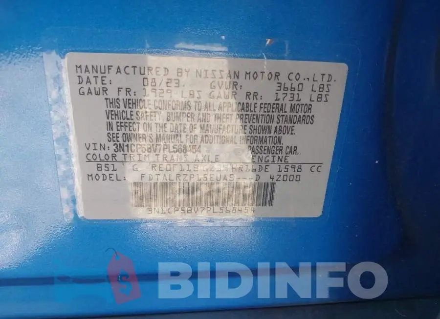 3N1CP5BV7PL568454 Photo# 9
