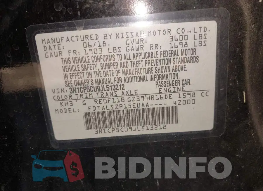 3N1CP5CU9JL513212 Photo# 9