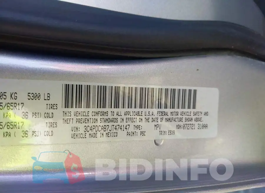 3C4PDCAB7JT474147 Photo# 9