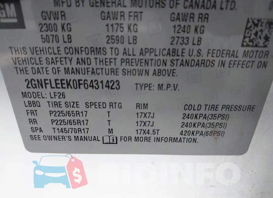 2GNFLEEK0F6431423 Photo# 9