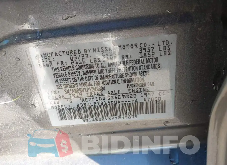 3N1AB8BVXPY249804 Photo# 9