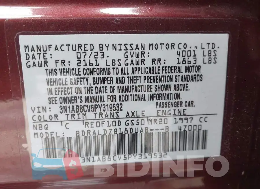 3N1AB8CV5PY319532 Photo# 9