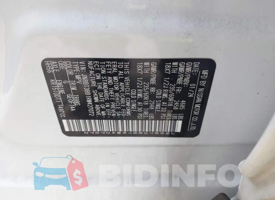 JN8BT3BB1RW427072 Photo# 9