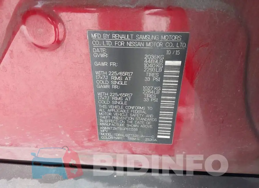 KNMAT2MT6GP611518 Photo# 9