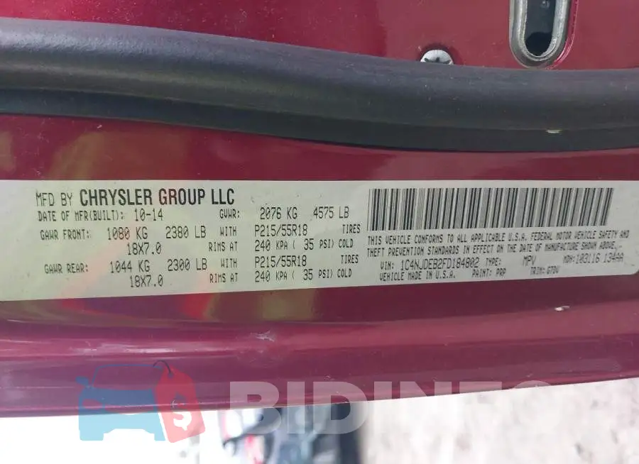 1C4NJDEB2FD184802 Photo# 9