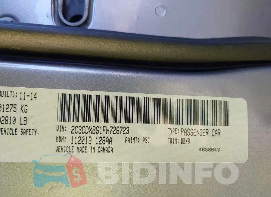 2C3CDXBG1FH726723 Photo# 9