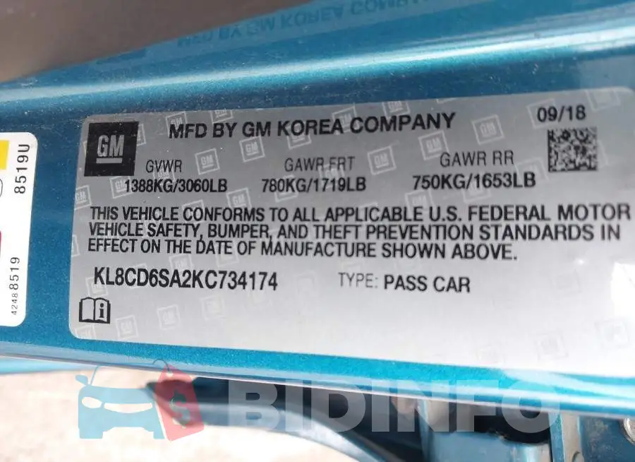 KL8CD6SA2KC734174 Photo# 9