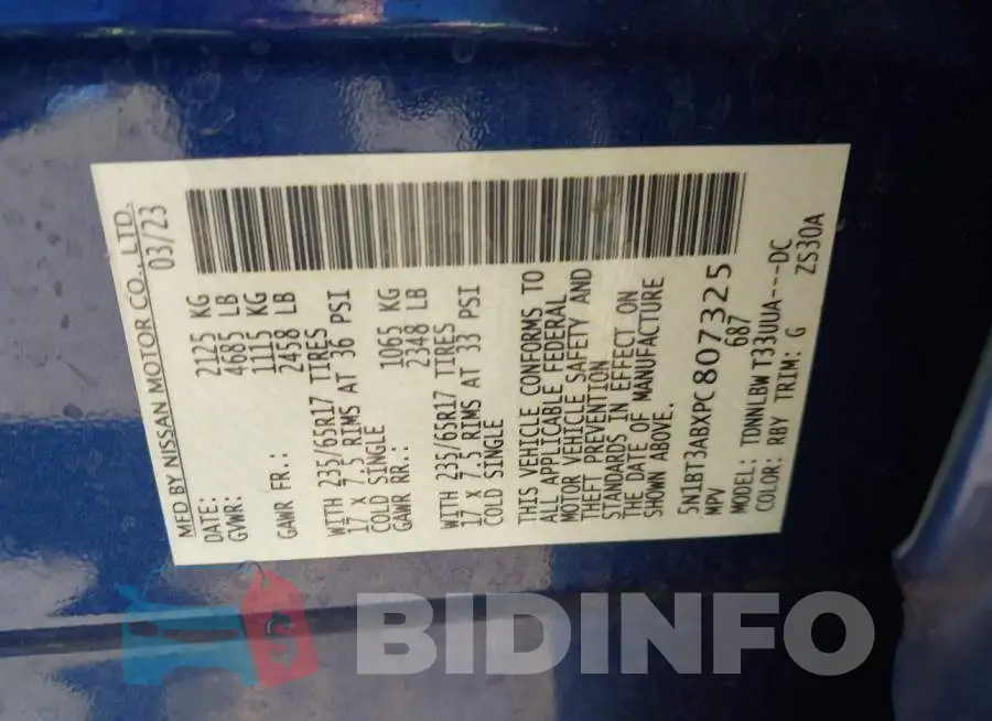 5N1BT3ABXPC807325 Photo# 9