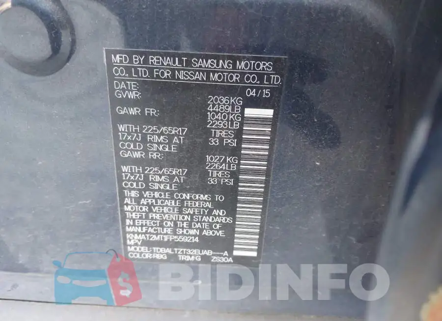 KNMAT2MT1FP559214 Photo# 9