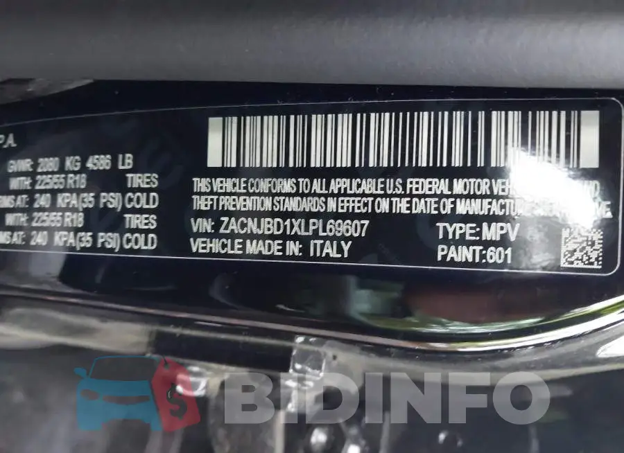 ZACNJBD1XLPL69607 Photo# 9