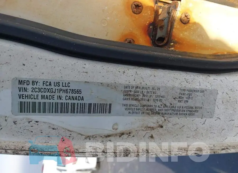 2C3CDXGJ1PH678565 Photo# 9