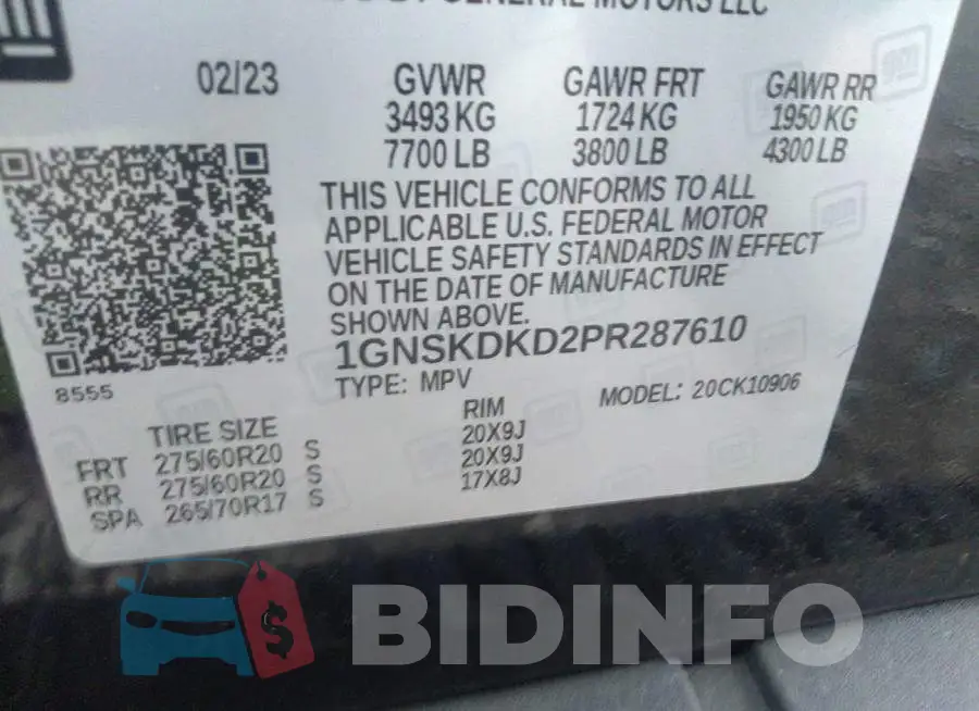 1GNSKDKD2PR287610 Photo# 9