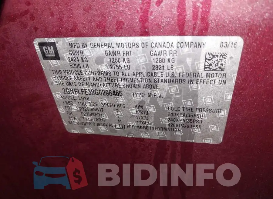 2GNFLFE38G6296465 Photo# 9