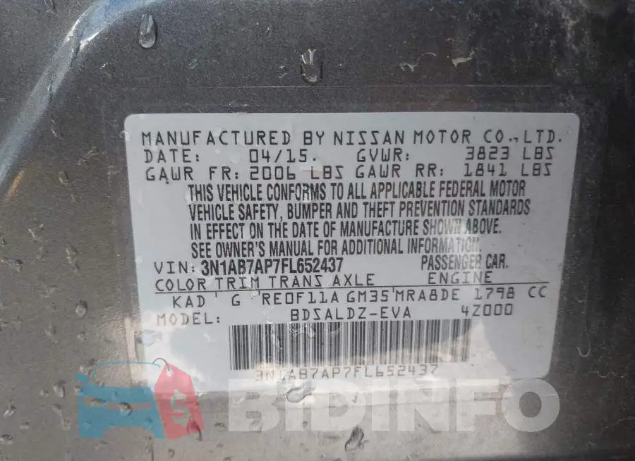 3N1AB7AP7FL652437 Photo# 9