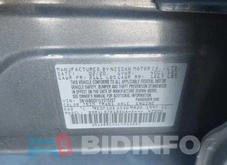 3N1AB8CV1LY215257 Photo# 9