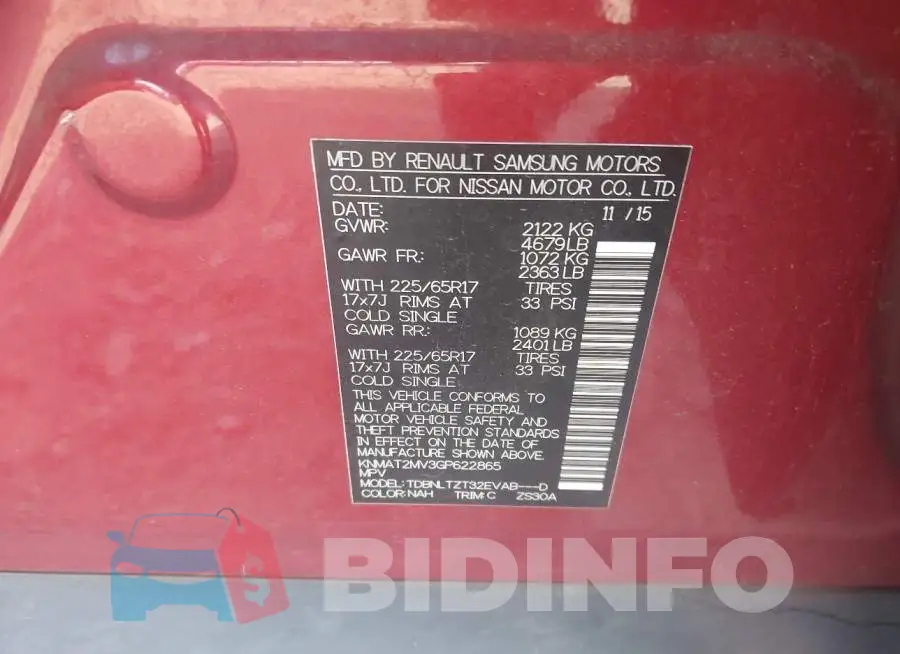 KNMAT2MV3GP622865 Photo# 9